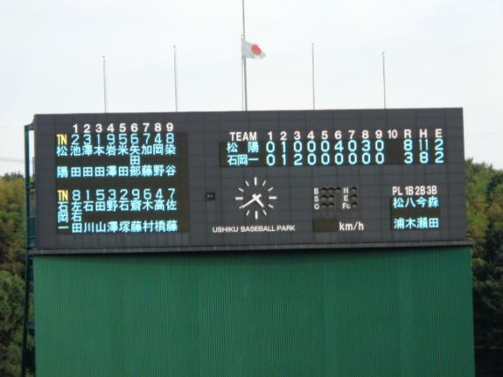 取手松陽に逆転負け！予選敗退 代表決定戦進めず　　　　（秋季地区予選(第二次)1回戦）